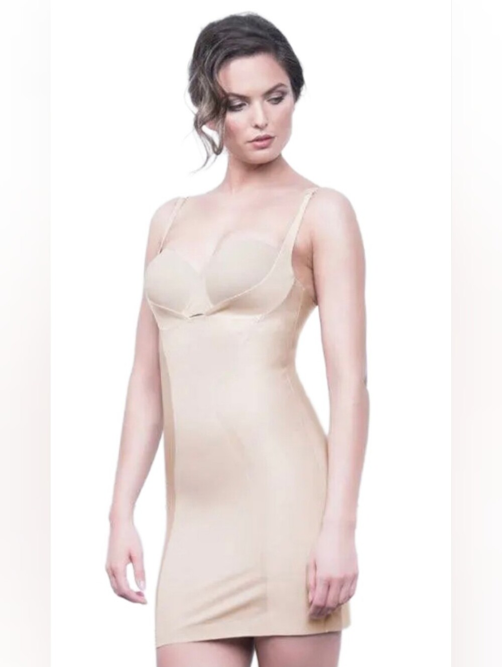 Body Hush Nude Slenderizing Shaping Slip Dress Shapewear Size M